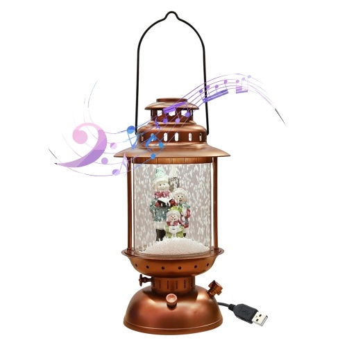 Christmas Musical Snow Lantern USB & Plug in LEDs Fairy Lights Lamp