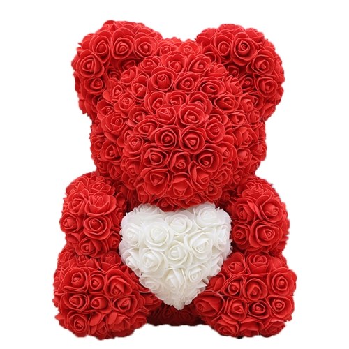 

Rose Teddy Bear 10 Inches Tall Flower Bear