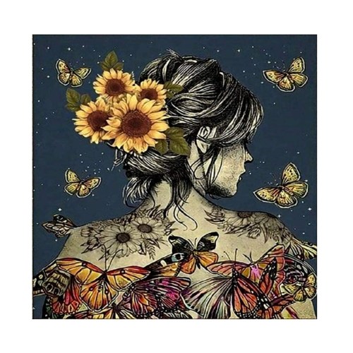 

12*16 Inch DIY 5D Diamond Painting Kit Full Drill Diamond Painting Women Back View Pattern Acrylic Rhinestone Mosaic Painting Craft Home Wall Decor Gift Frameless
