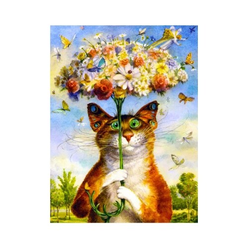 

14*17 Inch Animals DIY 5D Diamond Painting Kit Full Drill Diamond Painting Cat Dogs Flower Pattern Acrylic Rhinestone Mosaic Painting Craft Home Wall Decor Gift Frameless