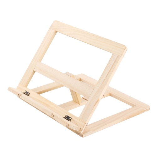 

Desk Wood Book Stand 4 Levels Adjustable Book Holder Tray and Page Paper Clips Lightweight Bookstand Music Books Stand