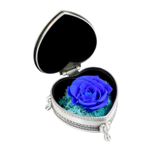 

Preserved Real Rose Flower in Gift Heart-Shaped Box Eternal Rose Present for Women Mother's Day Valentine Romantic Wedding