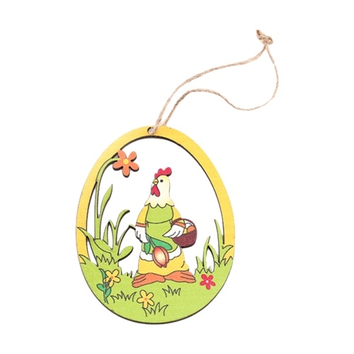 

10PCS Easter Wooden Hanging Ornament Set Easter Aniaml Flower Themed Hanging Tags Decoration