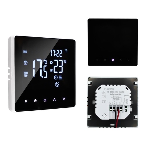 WiFi Smart Thermostat Temperature Controller for Electric Heating LCD Display Touch Screen Week Programmable App Control Underfloor Heating Thermostats for Home Office School Hotel 