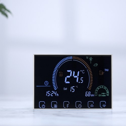 

16A 95~240V Electric Heating Energy Saving Smart Thermostat with Touchscreen LCD Display Weekly Programmable Room Temperature Controller Home Improvement Product