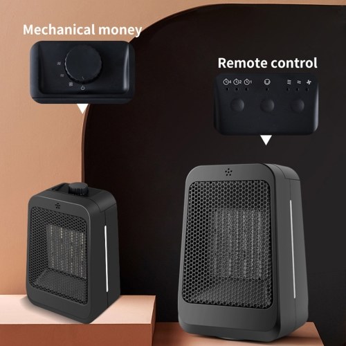 PTC Heating Small Heater Fan 3-gear Adjustable Remote Control Timing Shaking Head Winter Household Desktop Heater 