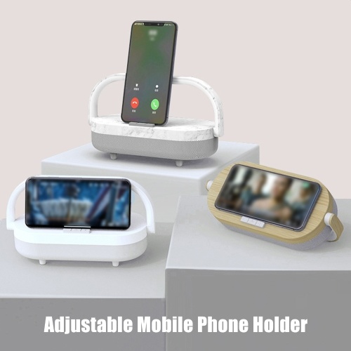 

Ночной свет с беспроводной зарядкой Поддержка воспроизведения музыки Вращающийся держатель телефона Светодиодная настольная лампа Сенсорные огни 3 затемнения Прикроватная лампа для домашней тумбочки