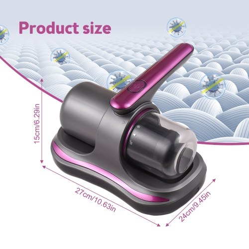 Bed Vacuum Cleaner 8KPa Suction Cordless Mattress Vacuum Cleaner with HEPA Filter 100W Kills Allergens Mite Handheld Vacuums 2- Speed Deep Cleaner for Bed Cleaning / Sheet / Fabric / Pillow / Sofa 