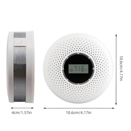Smoke and Carbon Monoxide Detector Combo with Sound Warning and LCD Display Battery Powered CO Smoke Alarm Detector for Kitchen Bathroom Bedroom Coal Stove 3 Packs - 2 AA Battery Not Included 