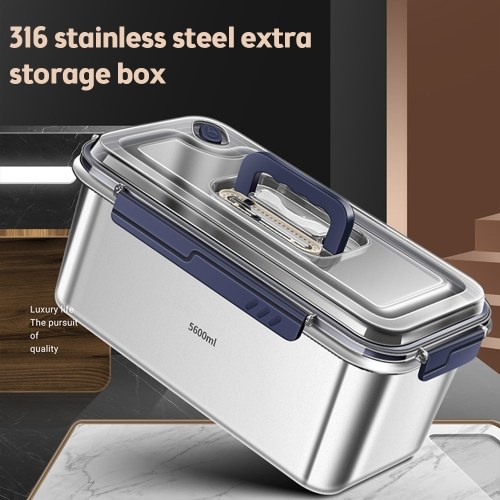 Food Storage Containers with Lids Airtight Food Grade 316 Stainless Steel Large Capacity Leakproof Kitchen Storage Container with Date Indicator Sealing Ring Hidden Handle Oven Microwave Safe 