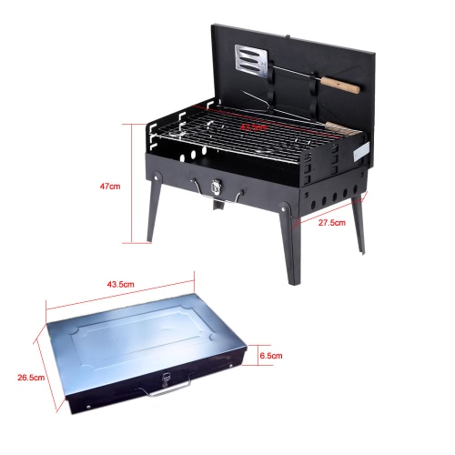 

Folding Picnic Camping Charcoal BBQ Grill Adjustable Height Portable Garden barbecue Grill Broiler Outdoor Cooking Tool 17.13 * 10