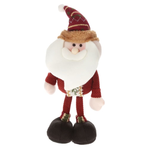 Festnight High-end Lovely Christmas Stuffed Toy Delicate Adorable Standing Santa Clause Reindeer Snowman Xmas Doll Christmas Decoration