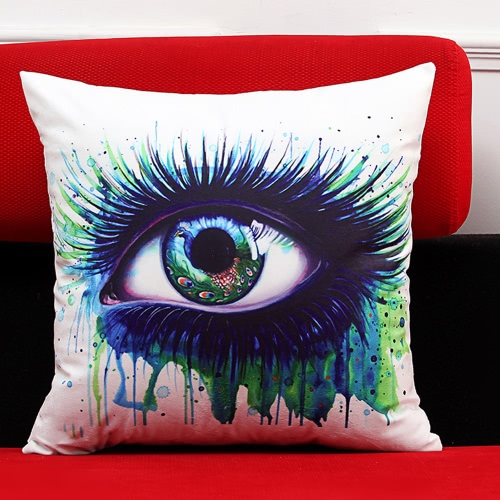 

Мода Красочный Art Eye печати Бросьте Наволочка талии Подушка протектора крышки кровати диван автомобиля домашний декор