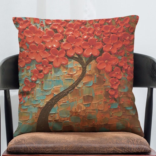 

Simple Fashionable Bright Colorful Red White Purple Pink Golden Flowers Trees Leaves Images Impressionism Pastoral Life Oil Painting Spring Floral Patterns Linen Square Cushion Throw Pillow Covers Pillowcases Decorative Gifts For Home Children Office Car 