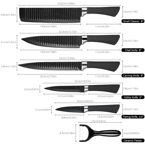 6pcs/set Knife Set Sharp Knives Professional Chef Knife Kitchen Knife ...