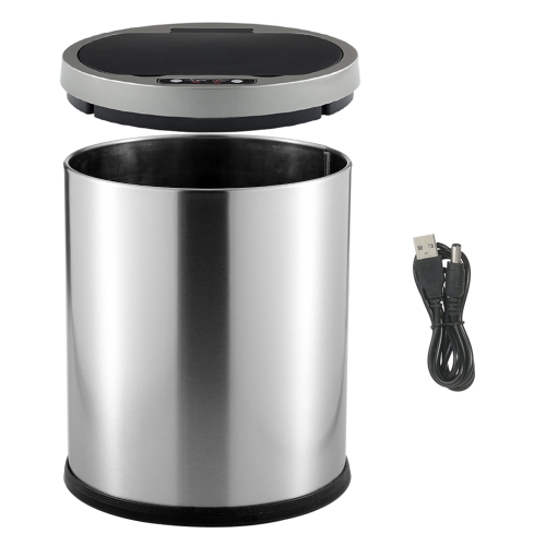 12L Smart Sensor Touchless Trash Can Stainless Steel Ash-bin Garbage Can Dust Bin Trash Bin