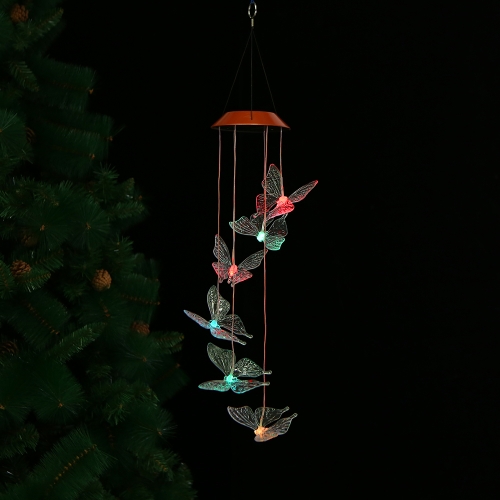 

Color-Changing LED Solar Mobile Wind Chime Pathonor Changing Light Color Waterproof Six Hummingbird Wind Chimes For Home/ Party/ Night Garden Decoration