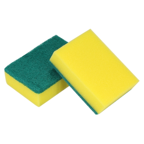 Esonmus 20pcs Multi-purpose Double-faced Sponge Scouring Pads Dish Washing Scrub Sponge Stains Removing Cleaning Scrubber Brush for Kitchen Garage Bathroom
