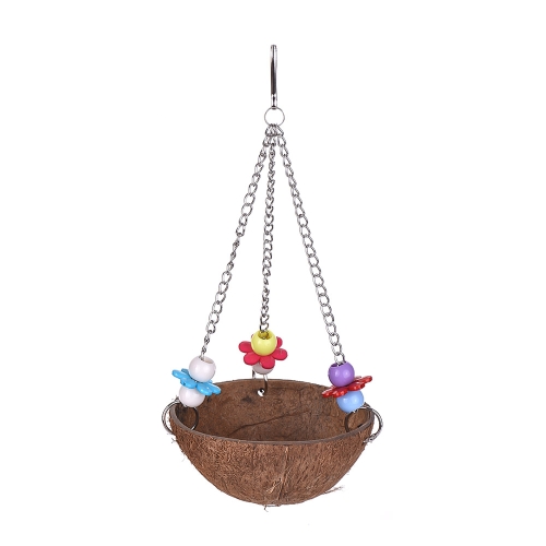 Цвет Bird Perch Parrot Hanging Swing Chew Toy Coco Wood Bird Cage Аксессуары Игрушки Подставка для попугаев