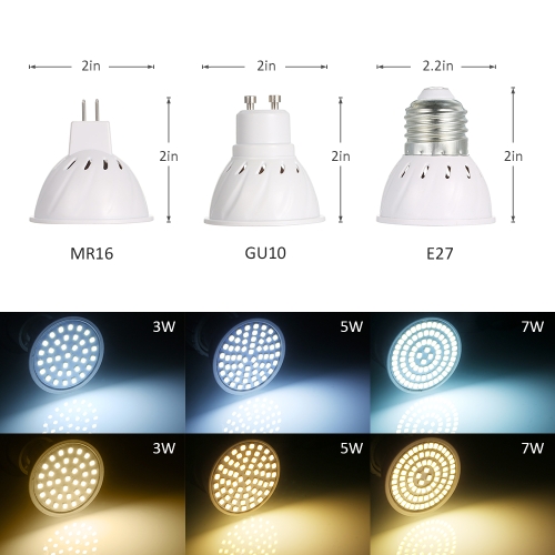 LED Spot Light Bulb E27 Socket Base LED White SMD2835 AC220V-240V Portable