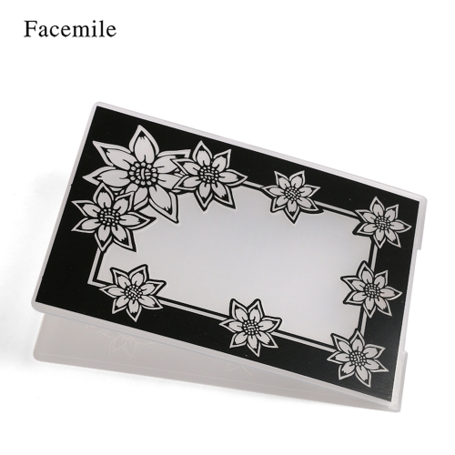 

1PCS Plastic Template Textured Impressions Decorative Frame Embossing Folder for Scrapbooking Photo Album Paper Card Craft Making Wedding Decoration Style 1