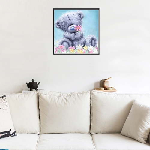 

12 * 12 inches/30 * 30cm DIY 5D Diamond Painting Kit Bear Resin Rhinestone Mosaic Embroidery Cross Stitch Craft Home Wall Decor