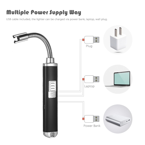 

Rechargeable Impulse Arc Lighter USB Lighter Flameless Arc Lighter with 360° Flexible Shaft Neck