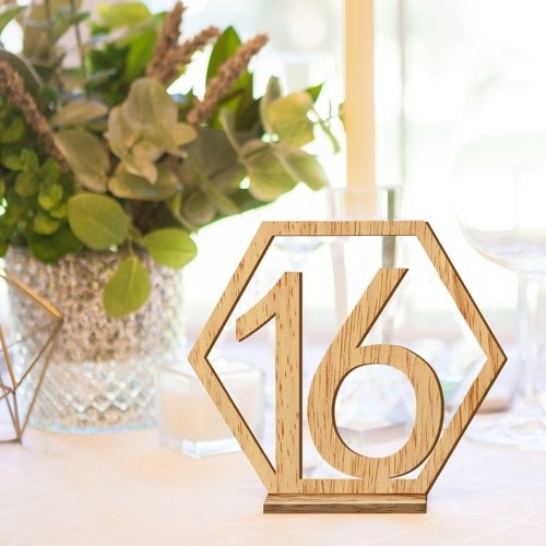 

20pcs 1-20 Wooden Wedding Table Number Holders with Base for Reception and Tables Decorations Style 1