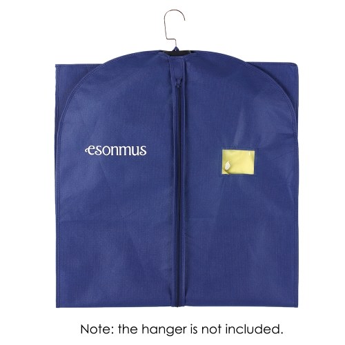

Esonmus 128 * 60cm Non-Woven Hanging Garment Clothes Bags Dustproof Moistureproof Mothproof Dress Suit Covers with PVC Window for Closet Travel--Pack of 3