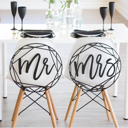 

Wooden Chair Banner Sign Set for Rustic Wedding Engagement Decorations Party Supplies Style 1 I Do & Me Too