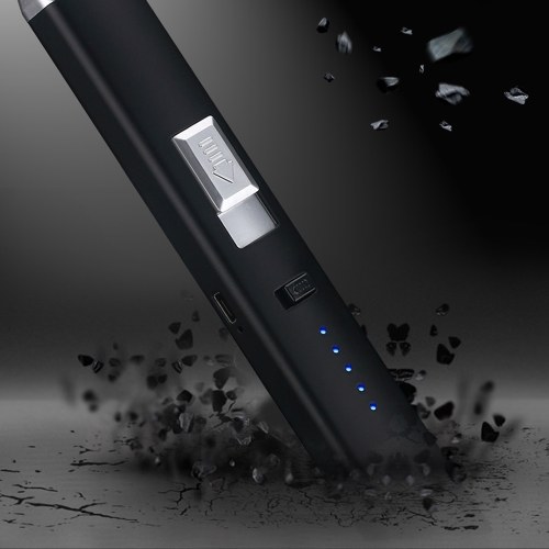 

USB Rechargeable Electronic Hit Fire Machine Windproof Flameless Pulsed Arc Metal Smoking Cigarette Lighters with Power display in Kitchen Outdoors