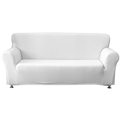 

Universal Polyester Spandex Stretchable Sofa Cover Strapless Slipcover Removable Washable Covering Mat Furniture Protector for 1 Seater Sofa--White