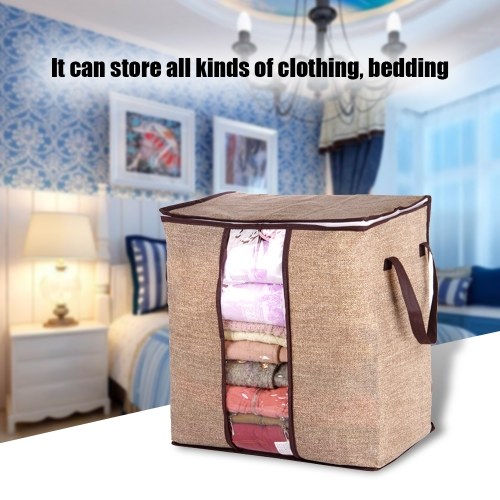 

Non-woven Portable Quilt Blanket Clothes Storage Bag Moistureproof Dustproof Stuff Bags with Handle