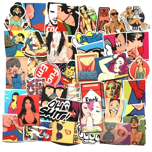 

52 PCS/Lot Sexy Beauty Girls Vulgar Stickers
