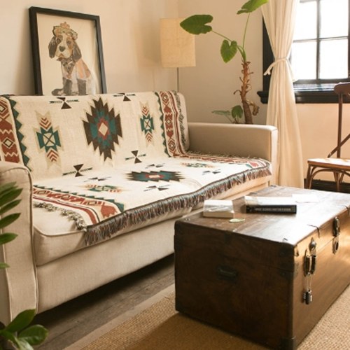 

Practical Creative Geometric Rug Ethnic Style Vintage Tapestry Sofa Bed Home Decoration Plaid Hanging Blanket