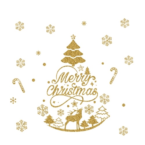 

Winter Christmas Day Gold Glittering Wall Sticker