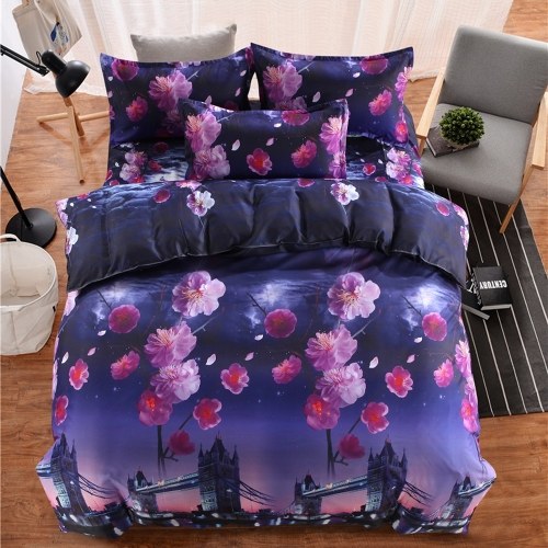 

4 Piece/Set Home 3D Ultra Soft Fade Resistant Luxury Bed Sheet Set
