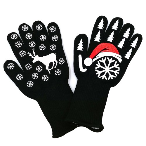 1pair Kitchen Gloves Bbq Heated Heat Resistant Multi Purpose