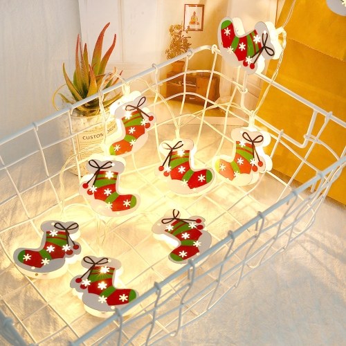 

10Led Metal Alpaca/ Santa Claus/ Bell/ Walking Stick Star Fariy String Lights for Christmas Holiday Wendding Party Night Living Bedroom Decor