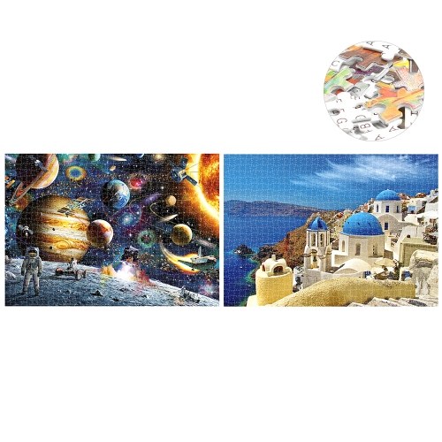 

1000 Piece Puzzles Space Tourist Drawing for Adults Kids Educational Jigsaw Puzzle Family Game Home Decoration