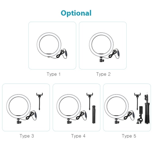 

10.2" LED Ring Light 3200K-5500K Dimmable Desk Camera Lamp 3 Light Modes 10 Adjustable Brightness for Live Streaming Selfie Makeup YouTube Video Vlog Photography