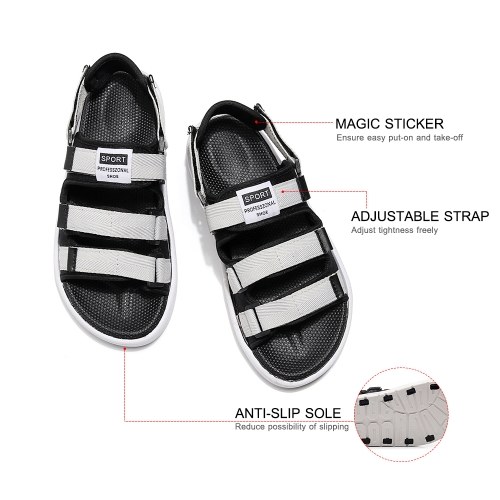 

Anti-Slip Rubber Sandals Unisex Shoes with Open Toe Design Comfortable Footbed Flat Shoes for Traveling Hiking Sea Beach Camping