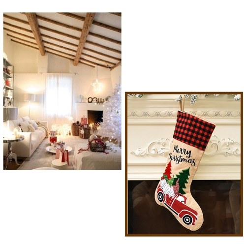 

Christmas Stocking 18'' Xmas Character 3D Plush with Faux Fur Cuff Christmas Decorations and Party Accessory Style 3