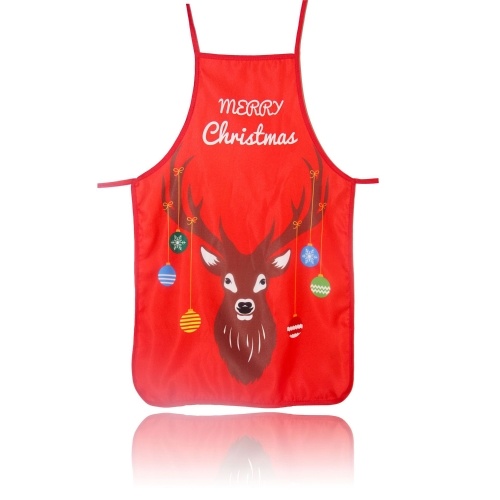 Christmas Kitchen Apron Cute Santa Claus Elf Pattern Apron