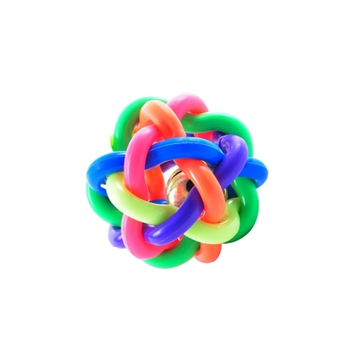 Colorful Soft Woven Bell Ball Toy for Pets