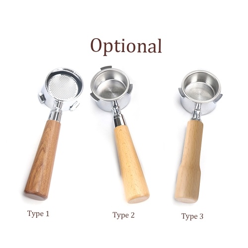 51mm Coffee Bottomless Portafilter with Filter Basket & Wooden Handle