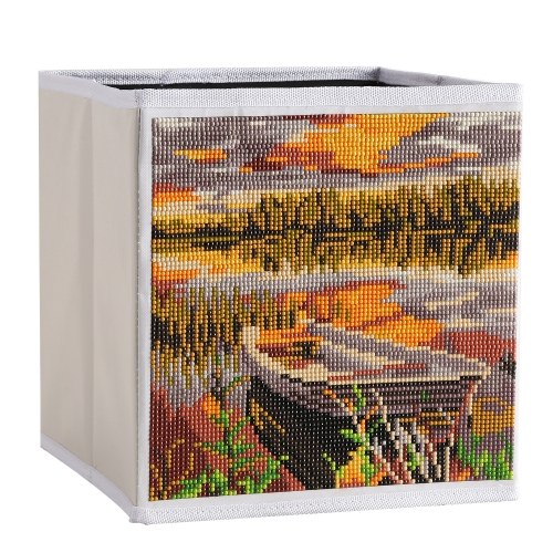 

DIY Diamond Landscape Painting Folding Storage Box
