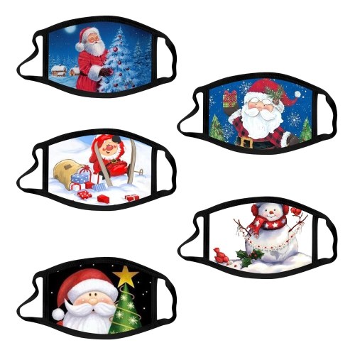 

5PCS Christmas Mask for Kids Christmas Printed Face Masks