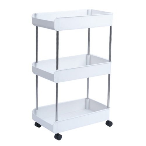 

3-Tier Rolling Utility Cart with Wheels Hanging Hook