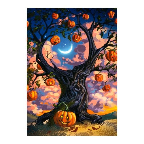 

Halloween Style Pattern DIY Oil Painting on Canvas